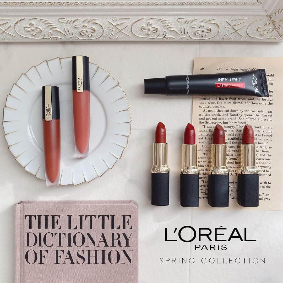 LARMEさんのインスタグラム写真 - (LARMEInstagram)「＼ロレアル パリ( @lorealparis )の﻿﻿﻿新製品／﻿ ﻿﻿﻿﻿ 上質なマットリップや、﻿ 鮮やかなカラーの透け感マットリップ、﻿ 崩れにくくテカりにくい化粧下地を﻿ご紹介💄﻿﻿ ﻿ 特にリップはイエベさんにおすすめな﻿ 新色が多数登場しています♡🌼﻿ ﻿ ┈┈┈┈┈┈┈┈┈┈┈┈┈┈┈┈┈﻿﻿﻿﻿ ﻿ ❶カラーリッシュ　モイストマットN﻿ ミルクティーブラウン コレクション﻿ ¥1,800+tax﻿ ﻿﻿﻿﻿ ❷ルージュシグネチャー ：3/5 全国発売﻿ オレンジブラウン コレクション﻿ ¥1,800+tax﻿ 🛒PLAZA、MINiPLA先行発売中﻿ ﻿ ❸インファリブル ラスティングプライマー：3/19 発売﻿ ﻿ ¥1,800+tax﻿ ﻿﻿﻿ ┈┈┈┈┈┈┈┈┈┈┈┈┈┈┈┈┈﻿﻿﻿ ﻿﻿﻿ ﻿気になるコスメはありましたか？﻿ 春に向けてぜひ参考にしてみてください🌸﻿ ﻿﻿﻿ #lorealparis #loreal #cosmetics #cosme #makeup #lipstick #ロレアルパリ #ロレアル #柿色カラー #リップスティック #コスメ #コスメレビュー #新作 #新作コスメ #コスメマニア #コスメ紹介﻿﻿」2月19日 17時43分 - larmemagazine