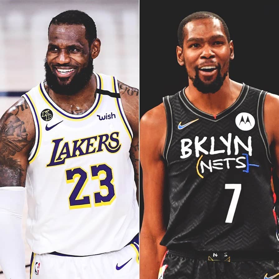 espnのインスタグラム：「All-Star captains LeBron and KD 👑  Swipe to see all the starters ⬅️」