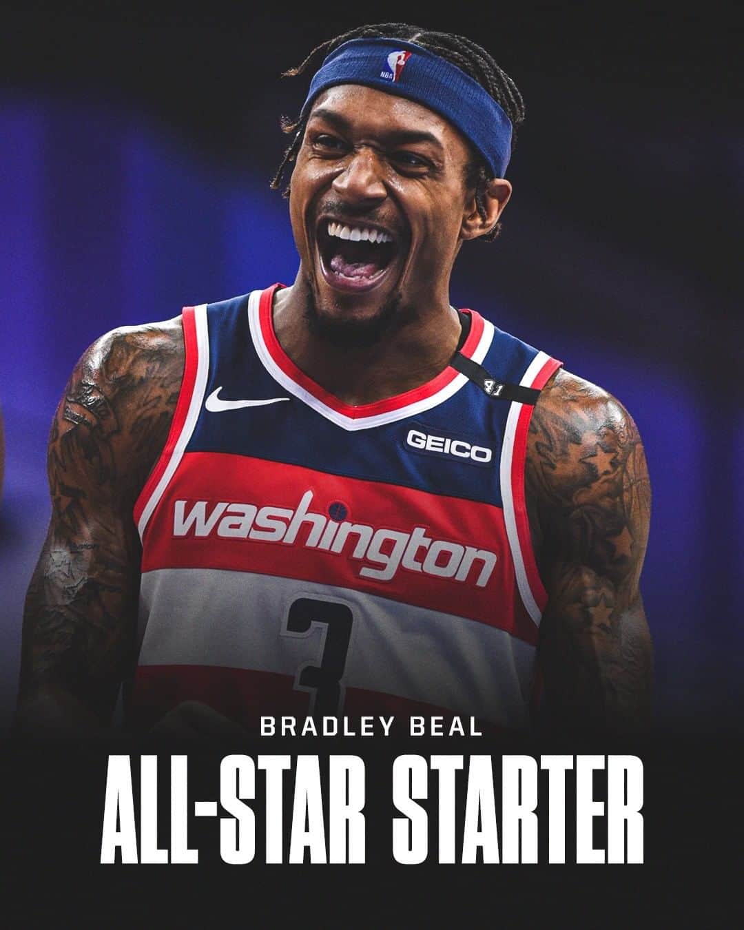 espnのインスタグラム：「After being snubbed last year, @bradbeal3 is now a starter in the NBA All-Star Game 🌟👏」