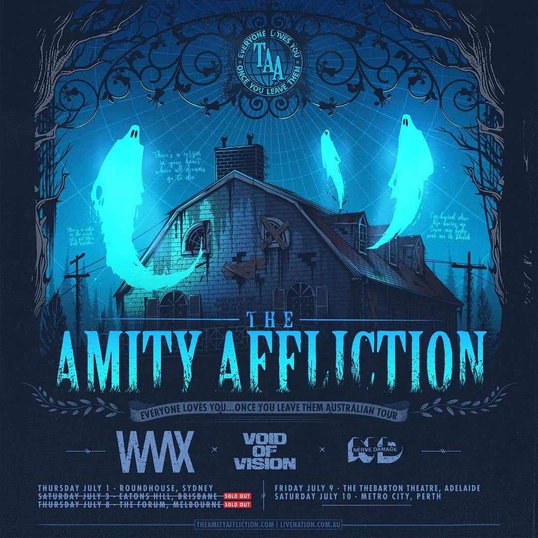 The Amity Afflictionのインスタグラム：「Melbourne and Brisbane are now sold out, all other shows are well on the way! Ticket link in bio!」