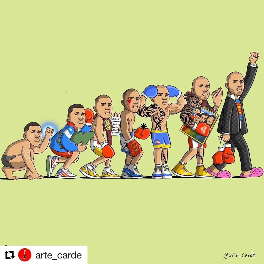 ミゲール・コットのインスタグラム：「🙏🏼🔥🙏🏼 espectacular Gracias por tu arte @arte_carde #Repost @arte_carde ・・・ Evolucion de un campeon en 4 divisiones diferentes? @realmiguelacotto (a que artista quieren ver mañana y por que?」