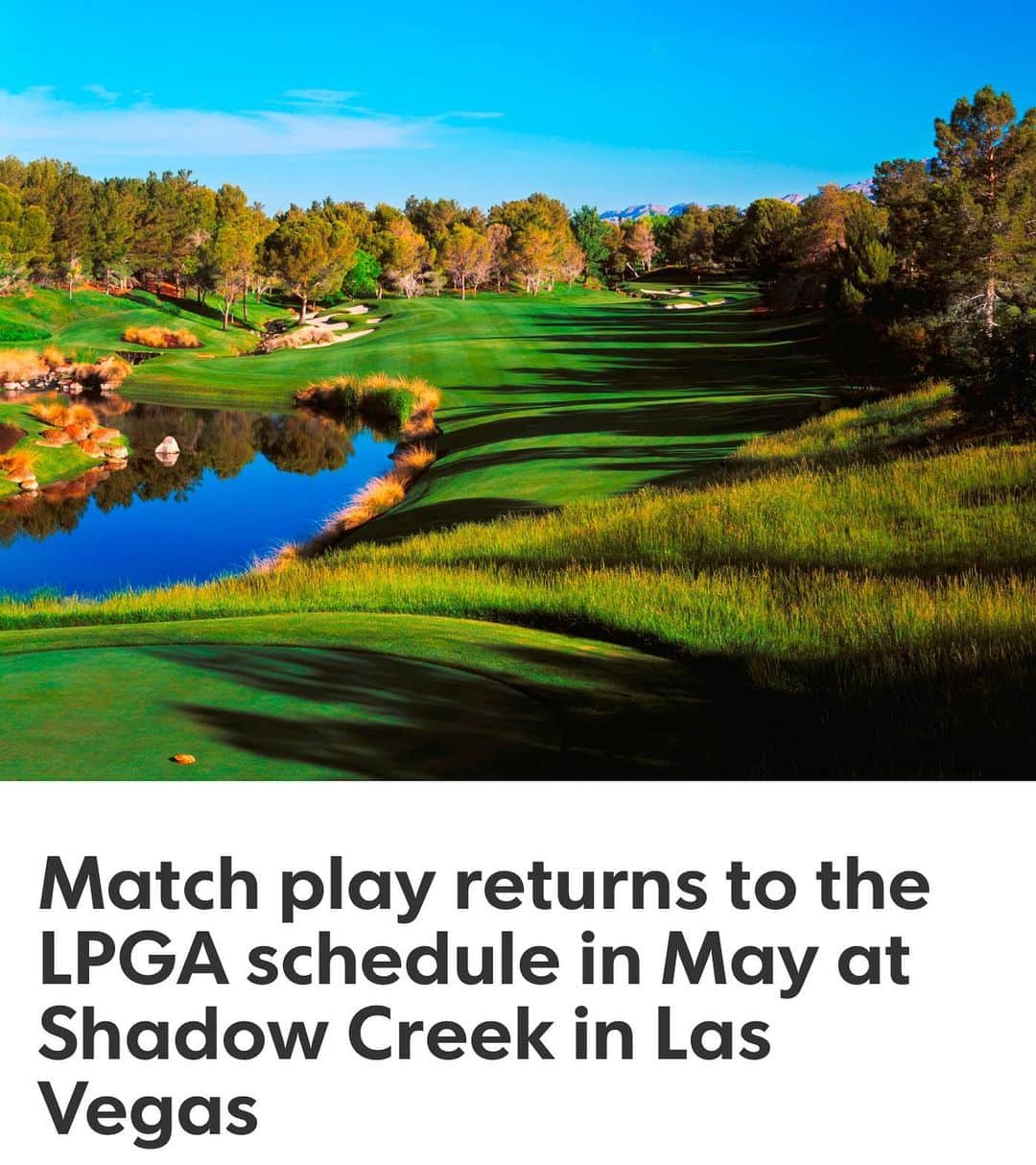 のインスタグラム：「Wooooohoooo!  @lpga returning to vegas and at SHADOW CREEK!! @mgmresortsintl thank you for making this happen and bringing the tour back to Vegas!!!」