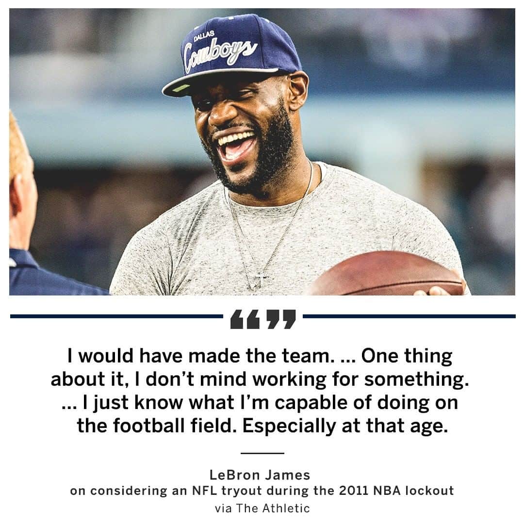 espnのインスタグラム：「NFL Bron? What could have been 💭 @kingjames」