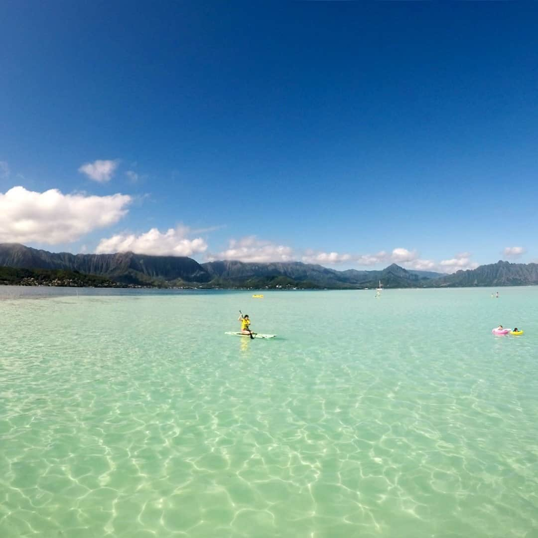 Luxury Cruise by Captain Bruceのインスタグラム：「沖から眺めるオアフ島は正に絶景✨⁠ ⁠ ⁠ #captainbruce 💦  #kaneohesandbar #hawaii #oahu #fun #explorehawaii #ahuolaka #ahuihou #ocean #water #island #aloha #havealohawilltravel #hawaiiinstagram #キャプテンブルース #天国の海ツアー #天国の海 #サンドバーツアー #アフオラカ #ハワイ大好き #オアフ島 #絶景 #海」