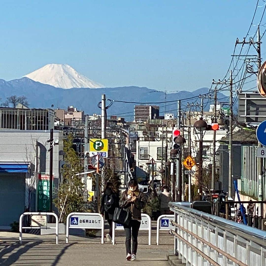 大根仁のインスタグラム：「引っ越した街（一駅だけど）は、笑っちゃうほど富士山がよく見える。都内有数の富士見スポットだそうで。」