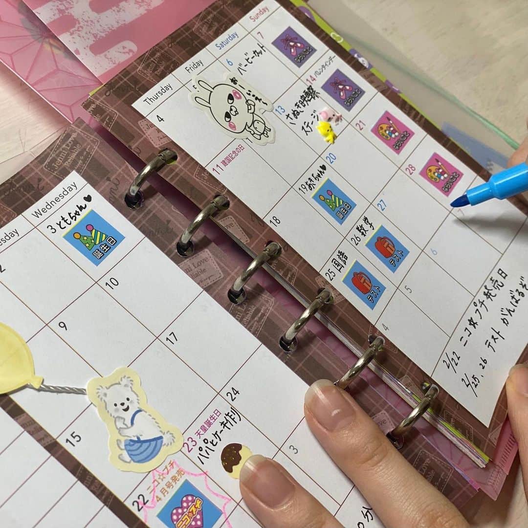 ニコ☆プチのインスタグラム：「ナオのふろくの使い方🐈 袋をつけるとシールやカードをいれられて便利😚💗  カラフルで可愛い手帳♡ 菜桜は名刺やカードを入れられる袋を作って 自分用にカスタマイズしたよ。 付属のシールも入れておけば 予定が入った時にすぐに貼れるしいい感じ。  NAO  #ニコプチ #ニコプチふろく #プチモのふろくの使い方  #ニコプチふろくのある生活  #ジェニィラブ #jennilove #ふろく #大里菜桜」