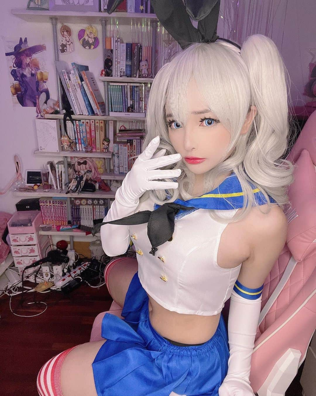 ミミちゃんさんのインスタグラム写真 - (ミミちゃんInstagram)「Kashima x shimakaze 🥰 #cosplay #cosplaygirl #cosplayer #thicc #thiccthighs #kashima #kantaicollection #kantaicollectioncosplay #shimakazecosplay #shimakazekancolle #kashimakancolle」2月19日 15時35分 - mimichan.259