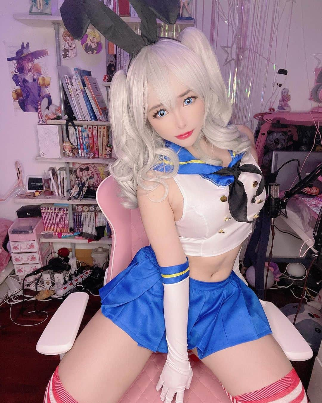 ミミちゃんさんのインスタグラム写真 - (ミミちゃんInstagram)「Kashima x shimakaze 🥰 #cosplay #cosplaygirl #cosplayer #thicc #thiccthighs #kashima #kantaicollection #kantaicollectioncosplay #shimakazecosplay #shimakazekancolle #kashimakancolle」2月19日 15時35分 - mimichan.259