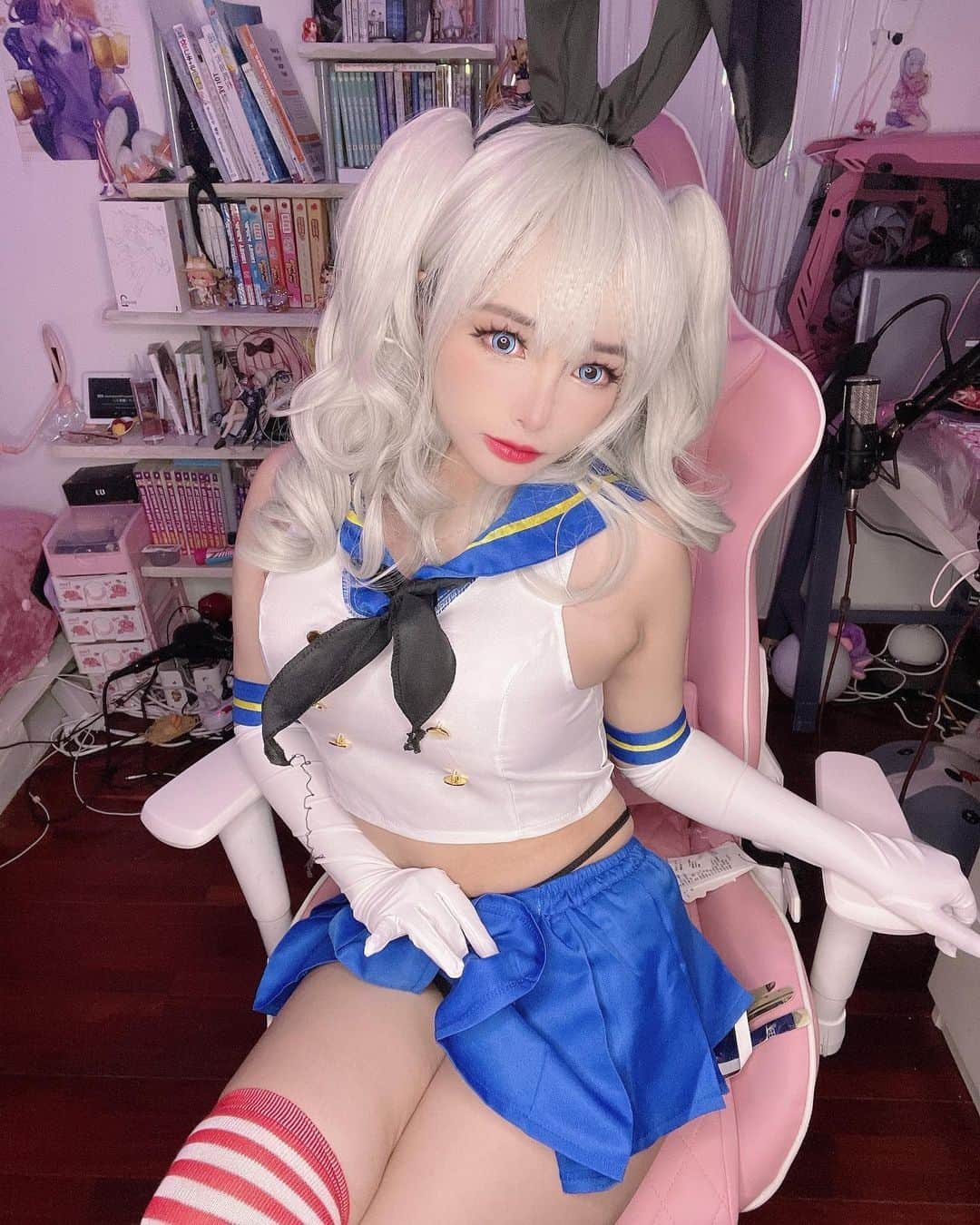 ミミちゃんさんのインスタグラム写真 - (ミミちゃんInstagram)「Kashima x shimakaze 🥰 #cosplay #cosplaygirl #cosplayer #thicc #thiccthighs #kashima #kantaicollection #kantaicollectioncosplay #shimakazecosplay #shimakazekancolle #kashimakancolle」2月19日 15時35分 - mimichan.259