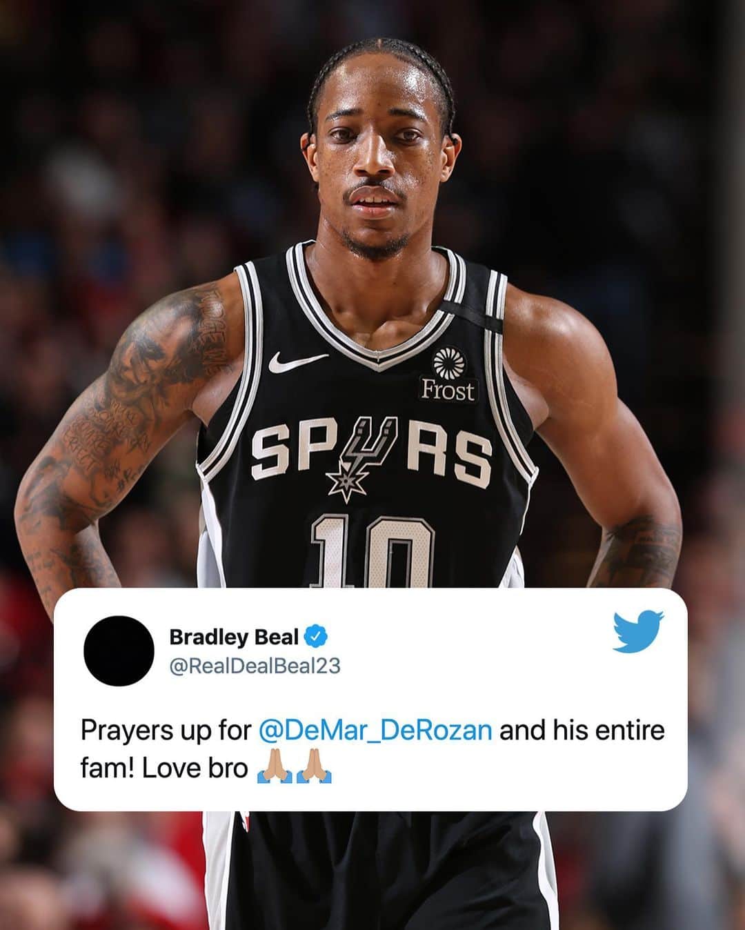 espnのインスタグラム：「The NBA community sent love to @demar_derozan after he announced the death of his father 🙏」