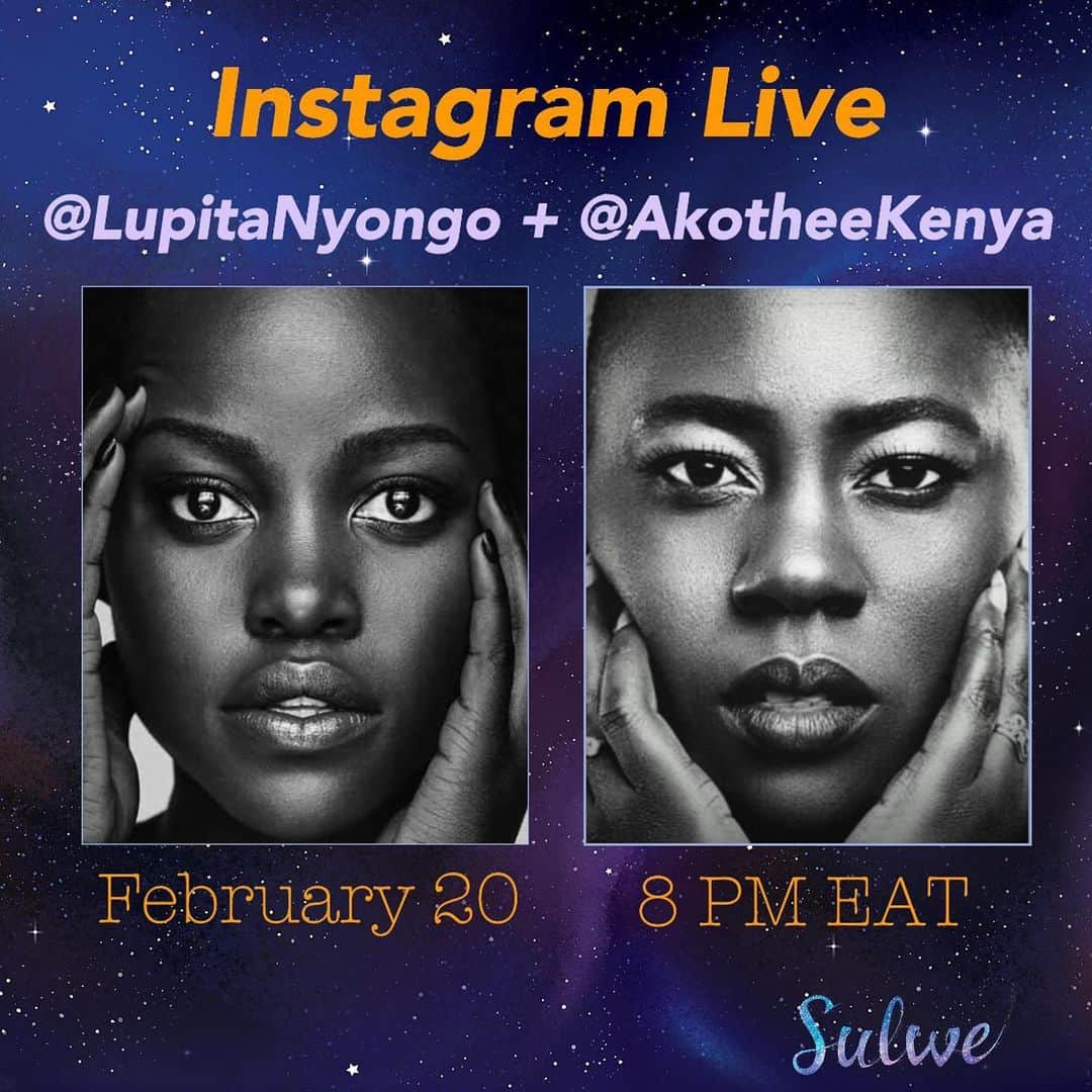 ルピタ・ニョンゴのインスタグラム：「Tomorrow!! IG Live: Me + @AkotheeKenya + #Sulwe✨ Questions for us? Share them in the comments below!」