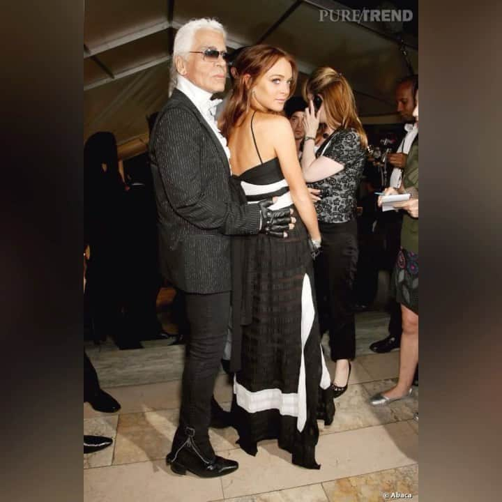 リンジー・ローハンのインスタグラム：「To my dear friend, we love you, god bless you. Thinking of you 😎   "Improvise. Become more creative. Not because you have to, but because you want to. Evolution is the secret for the next step."  @karllagerfeld  @virginieviard  @chanelofficial  @laetitiacrahay  @irina_lazareanu」