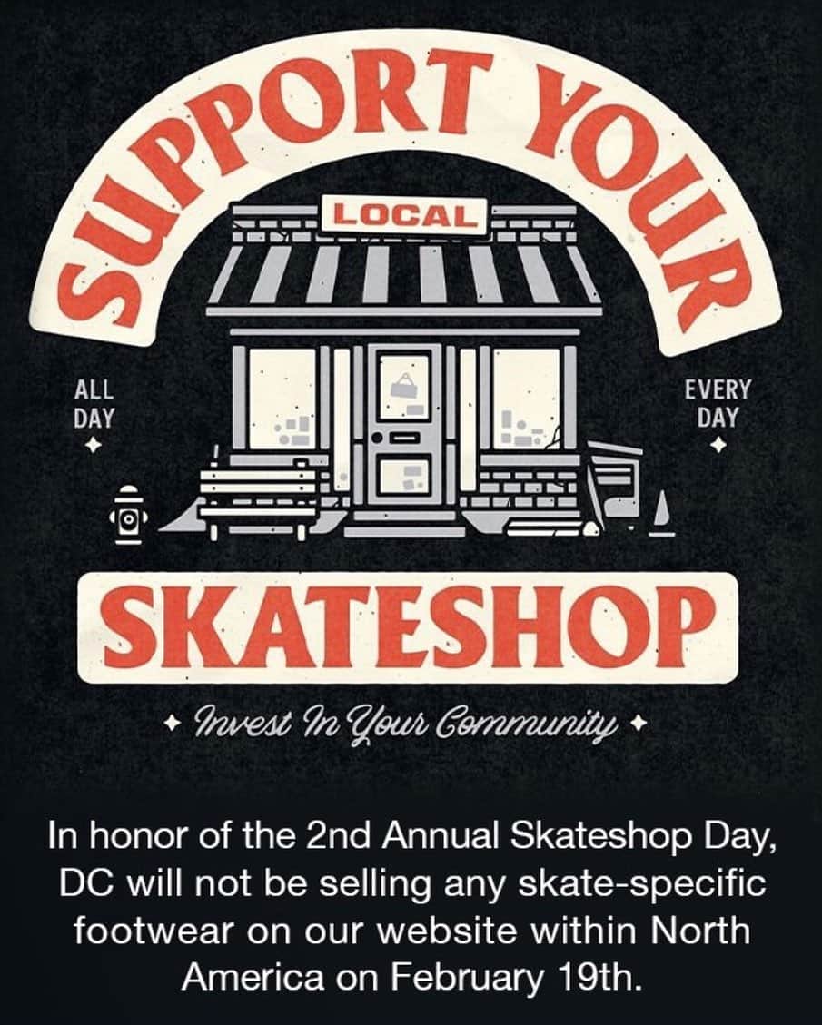 DCシューズのインスタグラム：「Nothing to see here! Get off your phone and go support your local! This one’s for you @skatepunk22! Happy @skateshopday!」
