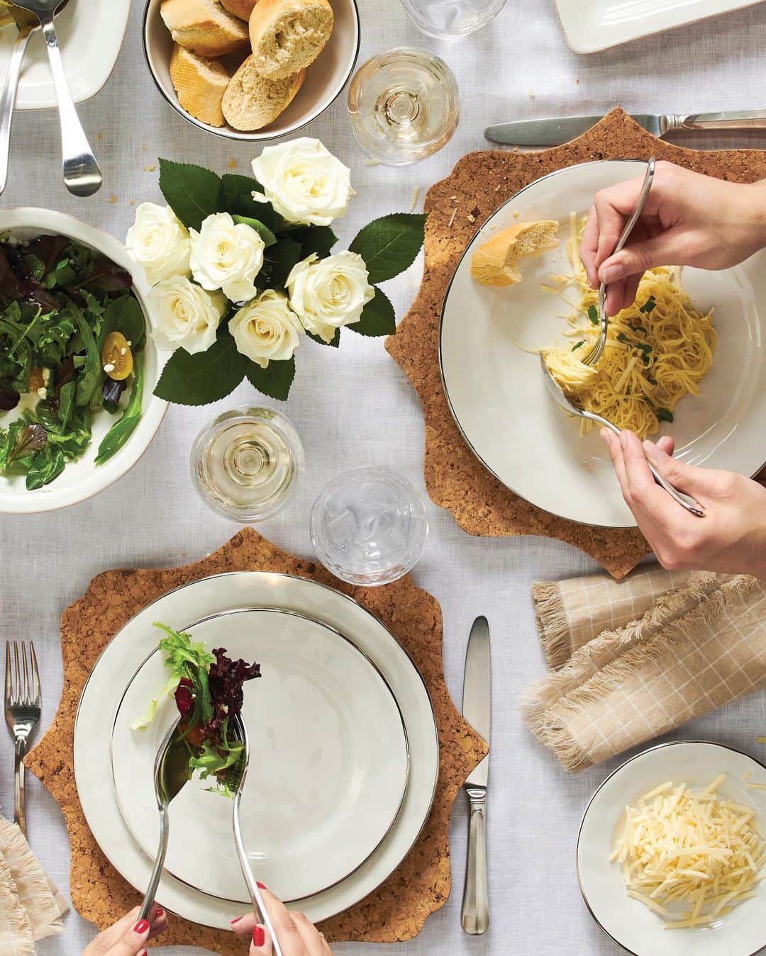 Saks Fifth Avenueのインスタグラム：「SAKS AT HOME: If you need us, we'll be here ordering @ubereats and watching the virtual #LFW runway shows on our dreamy tablescape.」