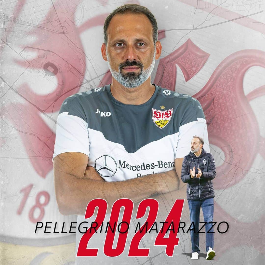 VfBシュトゥットガルトのインスタグラム：「✍ Vertragsverlängerung mit Pellegrino #Matarazzo ✍ --- #2024 #VfB #cheftrainer #vfbstuttgart1893 #vfbstuttgart #auscannstatt #furchtlosundtreu #PellegrinoMatarazzo #VfBInsta」