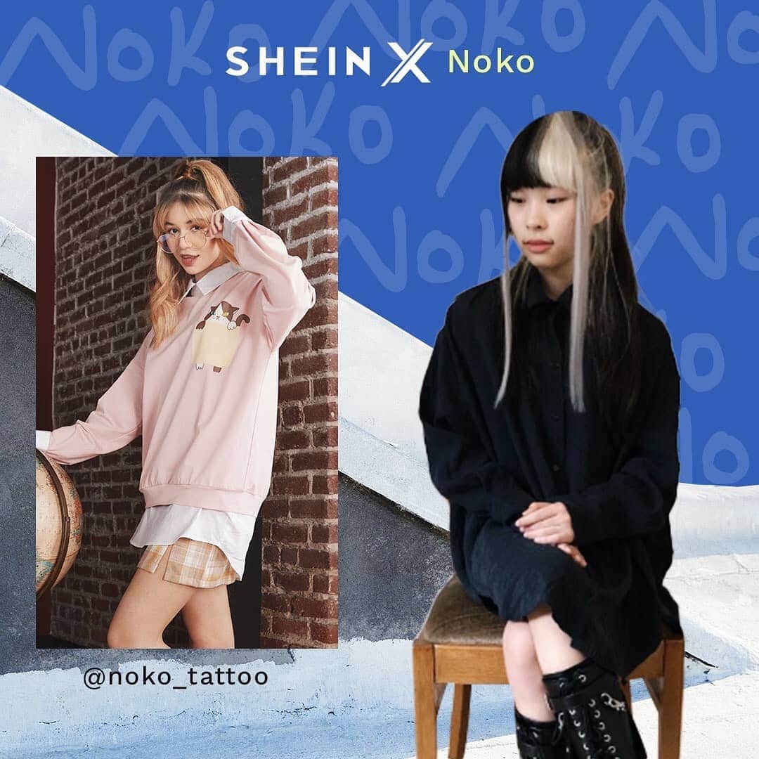 SHEINのインスタグラム：「Noko is breaking boundaries as a rising illustrator! 🌸 @noko_tattoo  Inspired by her own father's work as a traditional Japanese tattoo artist, Noko started creating designs of her own, featuring her favorite animals such as birds, cats and foxes.   One day she hopes to follow in her father's footsteps and become a renown tattoo artist.  🛍 'Add to Cart' #SHEINX Noko now! 🔗http://shein.top/gy1h96p」