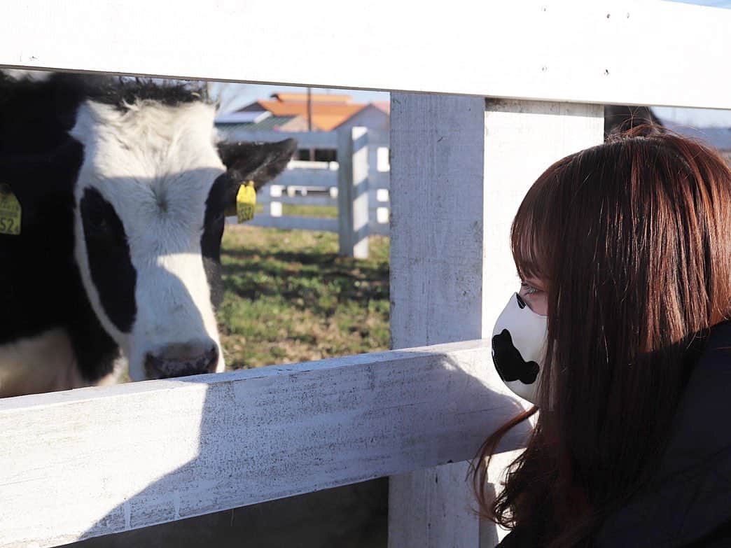 日下部愛菜のインスタグラム：「🐮  Twitterに載せたものをこちらにも！ うしとくさかべ。  #2021 #丑年」