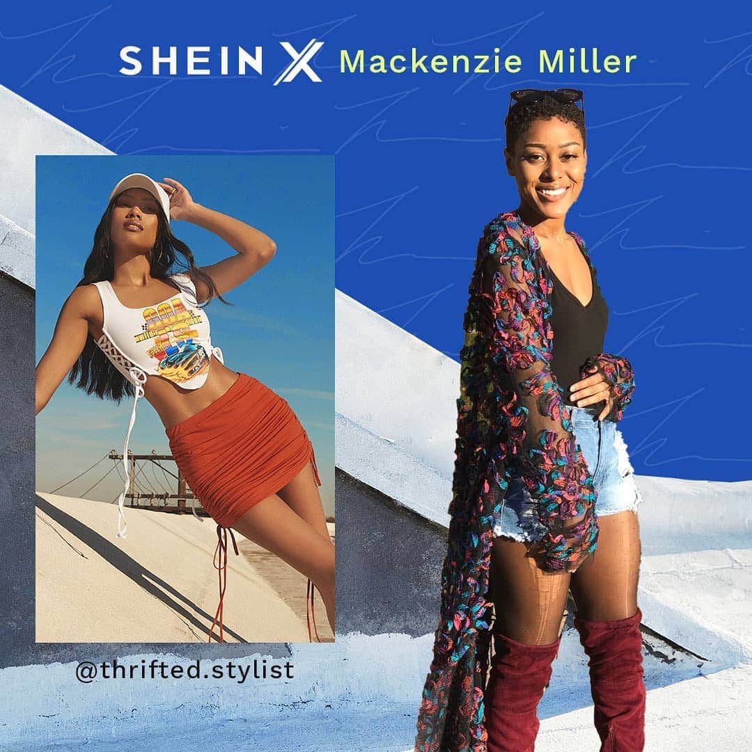 SHEINのインスタグラム：「Arkansas native Mackenzie Miller has always had an eye for fashion. 💫 @thrifted.stylist  Her dreams of designing clothing came from a desire to wear pieces that were unique and different from conventional, mainstream fashion.   Her work is inspired by vintage and thrifted pieces, and turning them into something new and of-the-moment.  ✨ Explore her #SHEINX collection! 🔗 http://shein.top/pwp62d2」