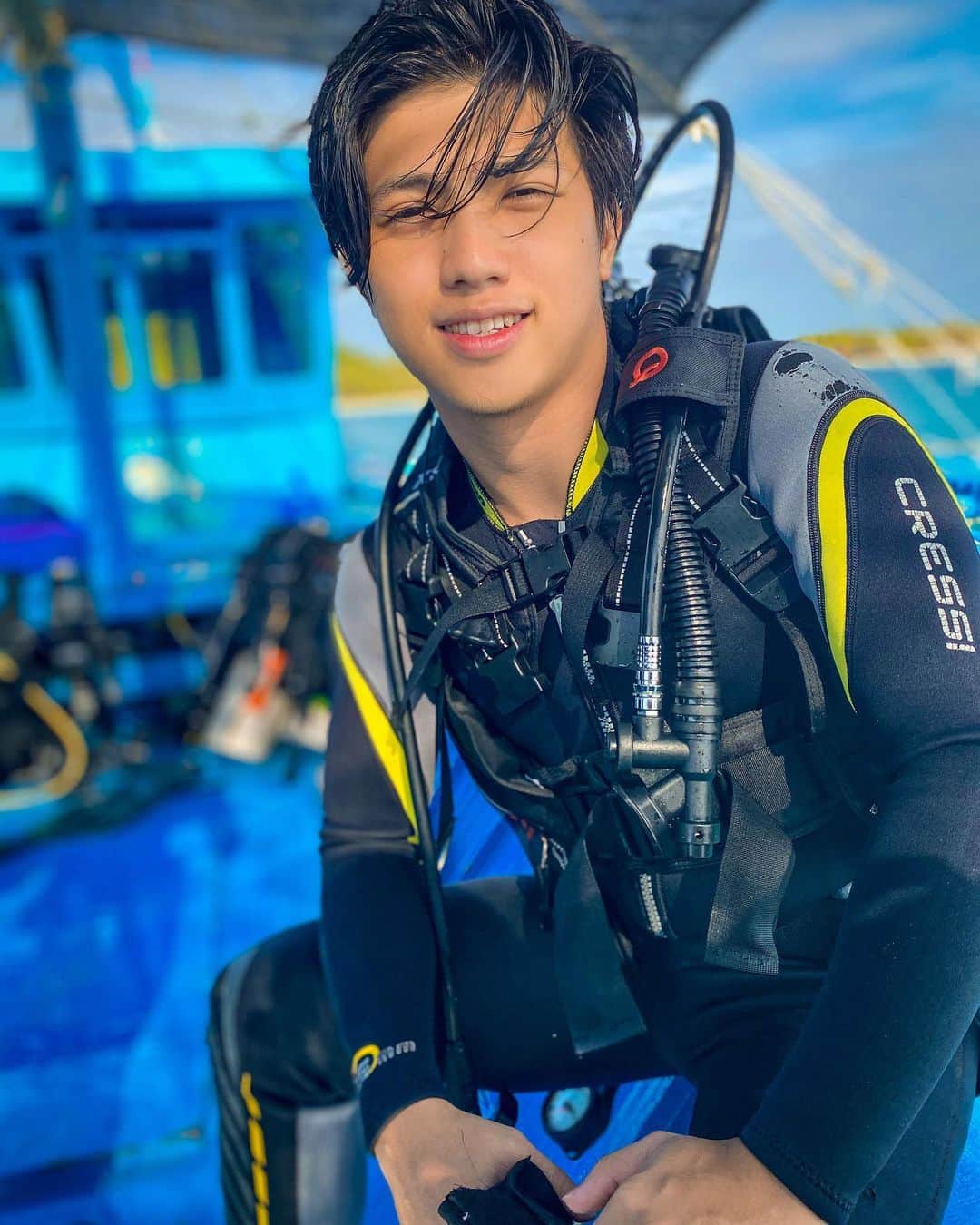 Ranz Kyleのインスタグラム：「First time i experienced scuba diving and it was lit! 🌊💯🙌🏻」
