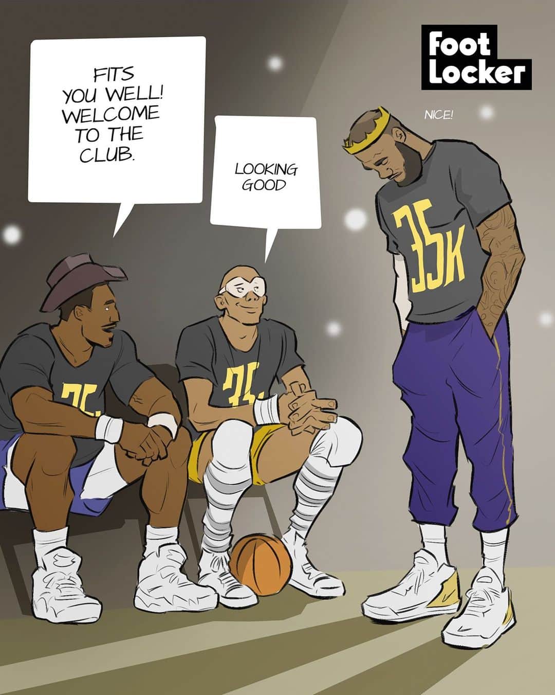 Foot Lockerのインスタグラム：「@kingjames joins elite company with 35,000 points!   Will he reach the top spot ?  🎨: @karmoruu」