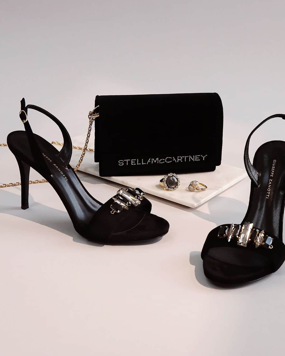 The Outnetのインスタグラム：「The undeniable chic of black accessories is even more impossible to resist when embellishment gets involved...  Shop all your favorite Instagram looks, just visit the link in bio」