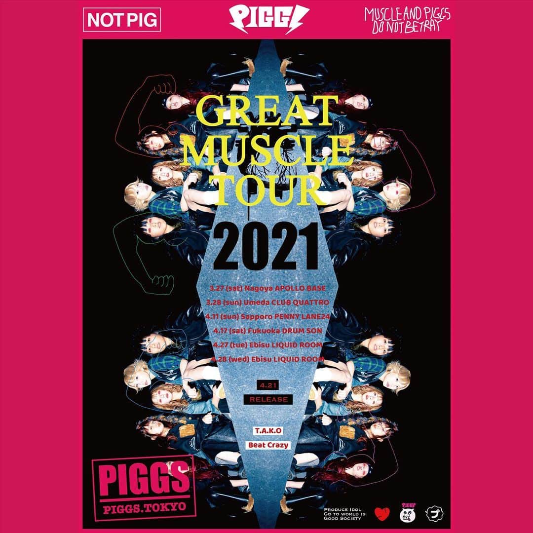 METTYのインスタグラム：「#PIGGS GREAT MUSCLE TOUR VISUAL」