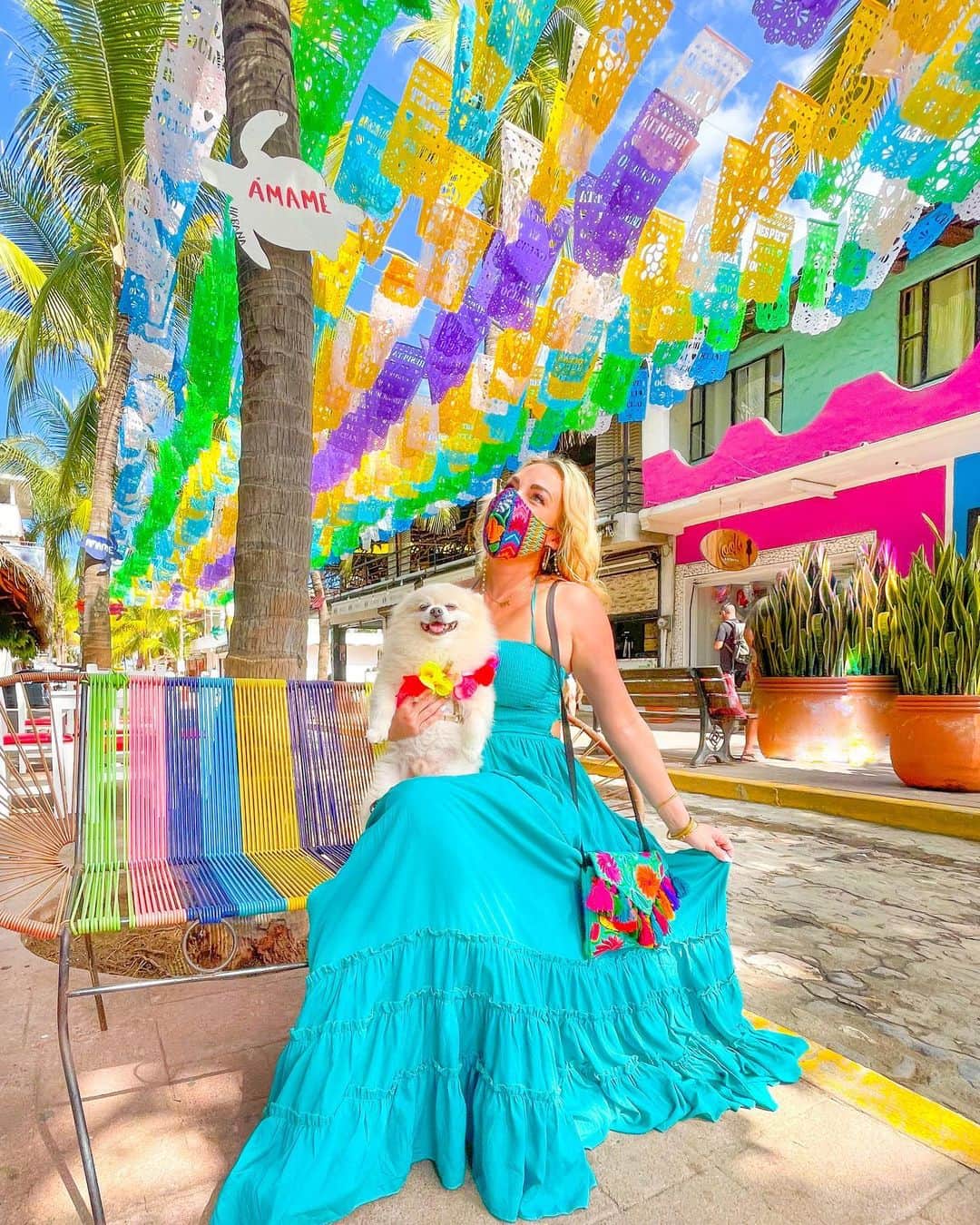 アリサ・ラモスのインスタグラム：「Happy Friday everyone!! Can’t beat colorful little towns full of happy people and positive energy!   That’s probably why so many foreigners have come to live in Sayulita! The vibe is chill and fun, and so far it seems a lot safer than the other parts of Mexico I’ve lived in!   Plus, it’s the most pet-friendly city I’ve lived in, and it’s extremely health-conscious! Well, minus the tacos and margaritas 😬  Sayulita is also very small though, so I don’t want to over-recommend coming here to live, however when the time is right, definitely put it on your list of places to visit in Mexico! (Ahem, save this post so you remember!)  This area is on the west coast along the Pacific Ocean, so the only downside (for me at least) is the water is colder and not so clear. BUT on the upside, I have already seen dozens of whales here!! 😻🐋🐳  Do you have any questions about visiting or living in Mexico?? ...or how to get a dog to pose for a picture? 😂  #sayulita #mexico #nomadlife #expatlife #digitalnomad #solotravel #dogoftheday #dogsofinstagram #gltlove #mylifesatravelmovie」