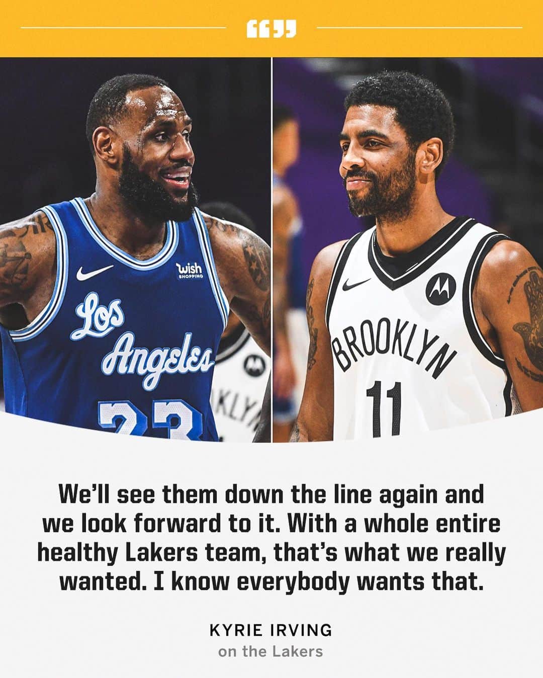 espnのインスタグラム：「Kyrie expecting a Nets-Lakers Finals!? 🍿」