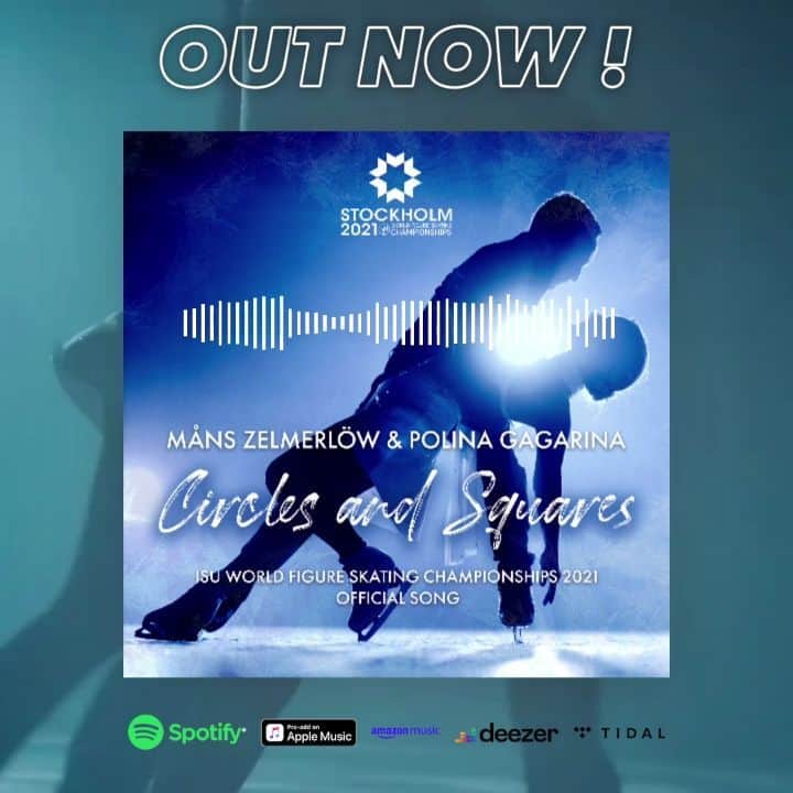 ISUグランプリシリーズのインスタグラム：「🎵 “Circles and Squares” dropped today!   The official song for the 2021 ISU World Figure Skating Championships is performed by international artists Måns Zelmerlöw and Polina Gagarina. They took their inspiration from #FigureSkating and the event, which will be held at the Ericsson Globe in #Stockholm2021 🇸🇪 from March 22 – 28.  Read the full news from the link in our bio and stories !」