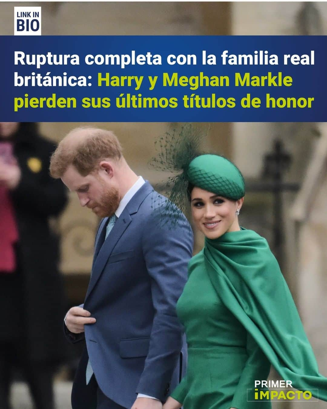 Primer Impactoさんのインスタグラム写真 - (Primer ImpactoInstagram)「#Harry y #Meghan de Sussex han confirmado a la reina Isabel II de Inglaterra que no volverán a trabajar como miembros de la familia real británica, informó el palacio de #Buckingham.  Hace un año, los #duques de #Sussex habían decidido apartarse de la monarquía, empezar una nueva vida fuera del Reino Unido y ser 'financieramente independiente', pero esta situación estaba pendiente de revisión a principios de 2021.  Sigue leyendo más sobre este tema en el link de nuestra biografía.  #PrimerImpacto.」2月20日 1時39分 - primerimpacto