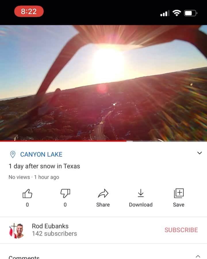 sevimli_hayvanlar34のインスタグラム：「Just flew my #blade230s helicopter one day after major snow ❄️ this is why I love Texas when the sun comes out the heat is on! #canyonlake #texas #sunset」