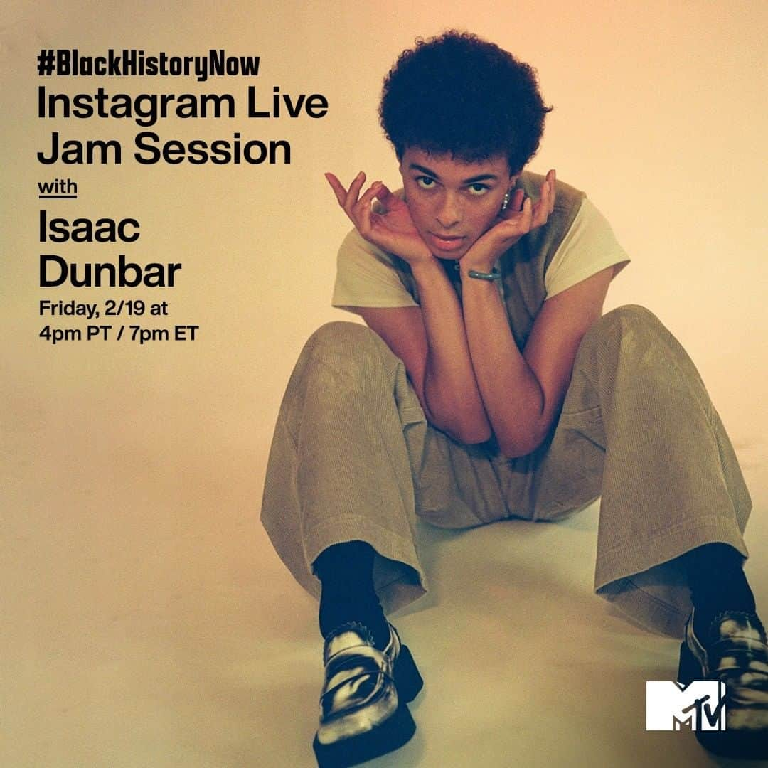 MTVさんのインスタグラム写真 - (MTVInstagram)「Let's end the week STRONG with @isaacdunbar's #BlackHistoryNow jam session 💛 Don't miss it – today at 4pm PT / 7pm ET on my Instagram Live!」2月20日 4時02分 - mtv