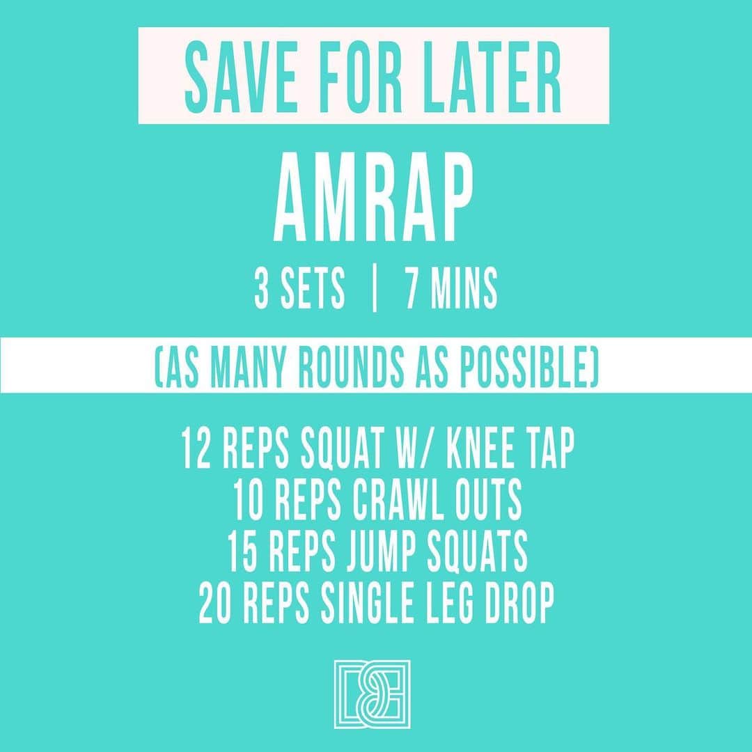 Danielle Robertsonさんのインスタグラム写真 - (Danielle RobertsonInstagram)「AMRAP  Let’s get readyyyyy to SWEAT! Today we are smashing out a 21 min AMRAP workout designed to get that heart rate up and get that body moving 🔥  AMRAP stands for as many reps as possible or as many rounds as possible. For this workout we will be focusing on doing as many rounds as possible in 7 minutes each set, for 3 sets,  2 minutes rest between sets. A total workout time frame of 21 mins! And trust me, you will feel the burn! 🔥   WORKOUT TIP: Keep track of how many rounds you complete on your first time trying this workout and try to improve it next time!  WORKOUT  3 SETS, 7 MINS (each set)  12 REPS SQUAT W/ KNEE TAP 10 REPS CRAWL OUTS 15 REPS JUMPS SQUATS 20 REPS SINGLE LEG DROP」2月20日 7時14分 - dannibelle