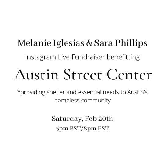 メラニー・イグレシアスのインスタグラム：「Going Live tomorrow with @itssaraphillips. Please join us for a good cause ♥️」