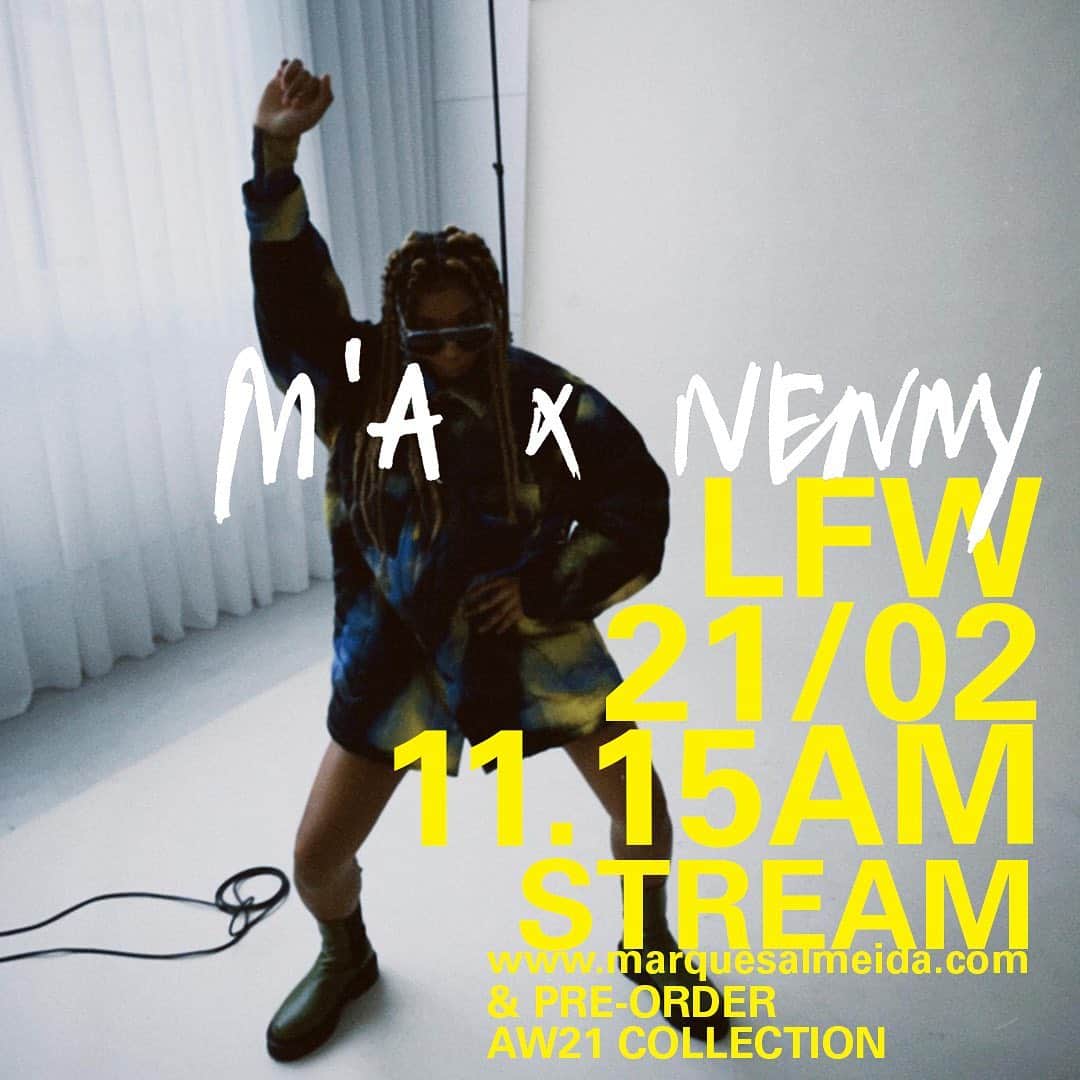 Marques Almeidaさんのインスタグラム写真 - (Marques AlmeidaInstagram)「M’A x NENNY AW21 collection presentation 💛  Empowering young artist’s creative expression while they literally bring the clothes into life, stregthening bonds within the community and connecting people and ideas ✨  LFW 22/02 at 11.15 AM (GMT)  #marquesalmeida #howdoyouwearyourma #maxnenny  @nenny__on  @londonfashionweek」2月20日 7時38分 - marques_almeida