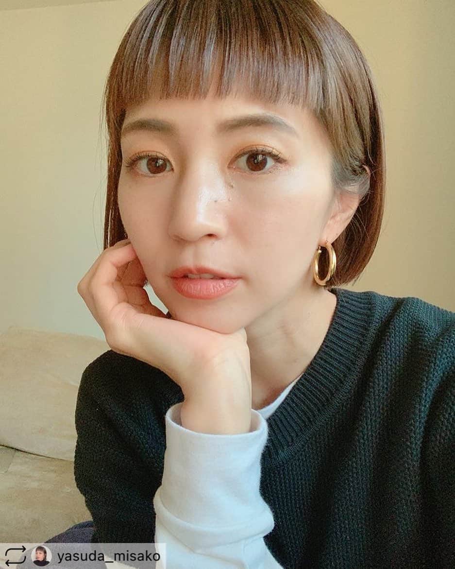 青木大輔のインスタグラム：「美沙子ちゃん もっと短くなりました！ サラサラストレートの ショートバング&ミニボブ！ めちゃイイ感じ🤩 … 可愛くてオシャレなスタイル 髪型変わると楽しいよね！ ベビちゃんも可愛かったな〜 … Thanks！！ … @yasuda_misako  #安田美沙子 #bob #bangs #ショートボブ #前髪 #daisukeaoki #青木ダイスケ #tiechel … またまた髪切りました✨前髪伸びたし、ストパーしたいし、と美容院に行ったら横も切っちゃう？となり。。 スッキリ❤️ 育児はしやすいし、すぐ乾くし、ストパーもかかってるしセットしやすい。 花粉症でもやっとしてたのを吹き飛ばして、元気出そうです🌸 @daisukeaoki_tiechel  さん今日も赤ちゃん連れでありがとうございましたー！ . . . #newhair #haircut #bob #happy #spring #どんどん短くしたくなる #mama @yasuda_misako」