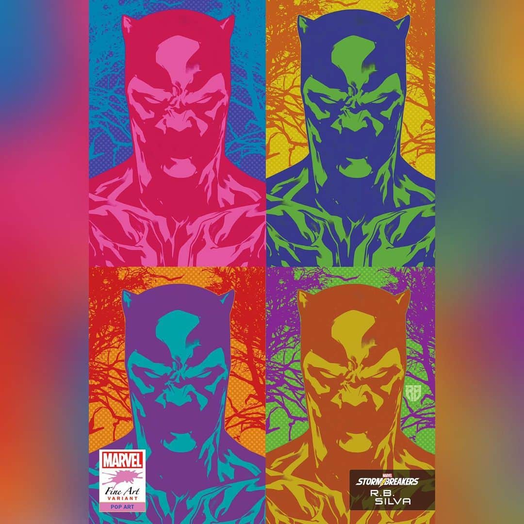 RB Silvaのインスタグラム：「Black Panther #25 Stormbreakers variant covers. All the process by me. :) #blackpanther #marvel #marvelcomics」