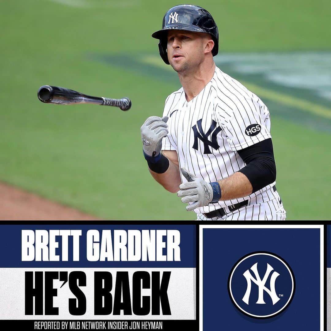 MLBさんのインスタグラム写真 - (MLBInstagram)「It's a Friday night Gardy Party.  OF Brett Gardner is reportedly returning to the Yankees, per Jon Heyman.」2月20日 8時37分 - mlb