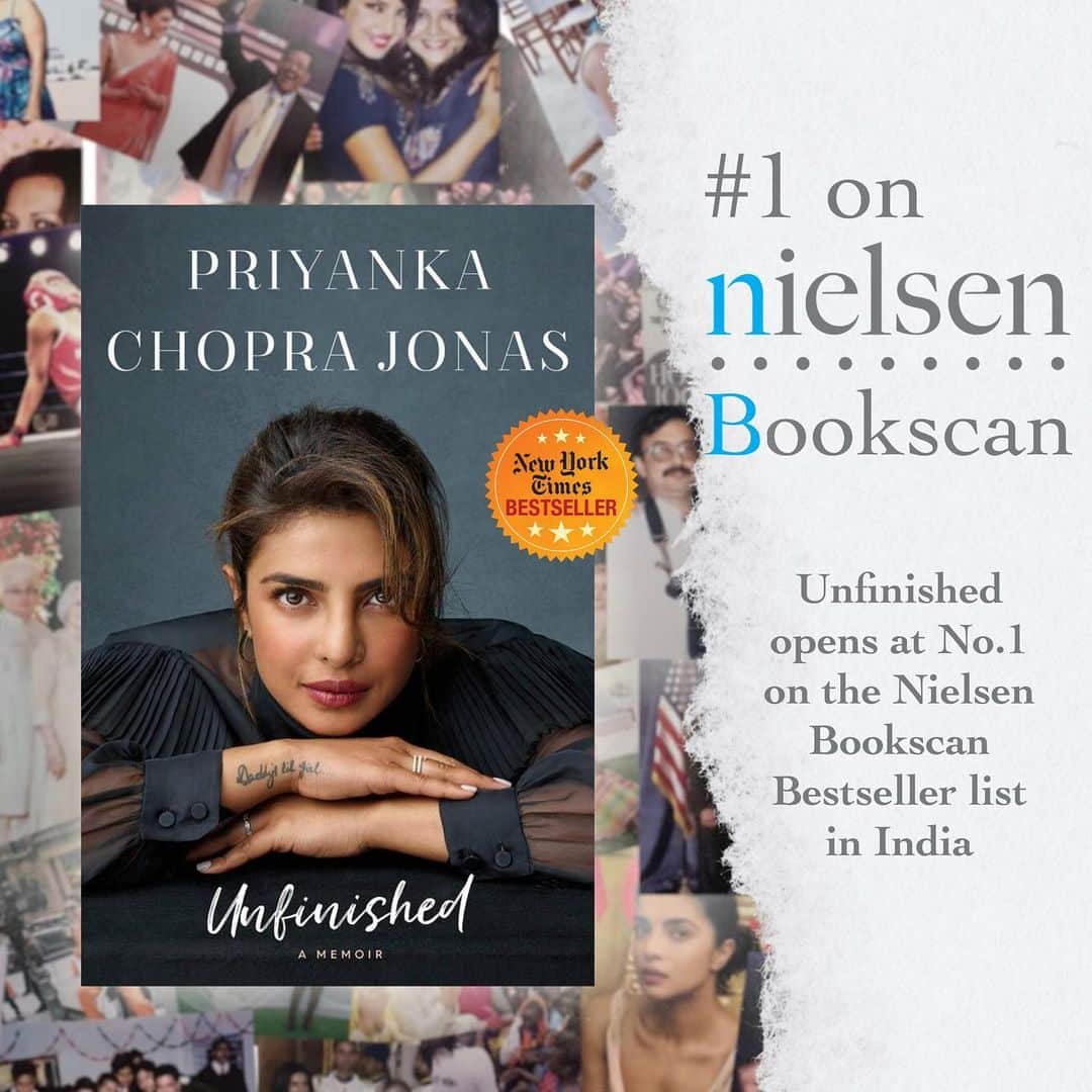 プリヤンカー・チョープラーのインスタグラム：「Can’t thank you all enough... 🙌🏽 Humbled that my story and my journey has connected with so many of you around the world. Sending all my love right back. #NielsenBookScanIndia」