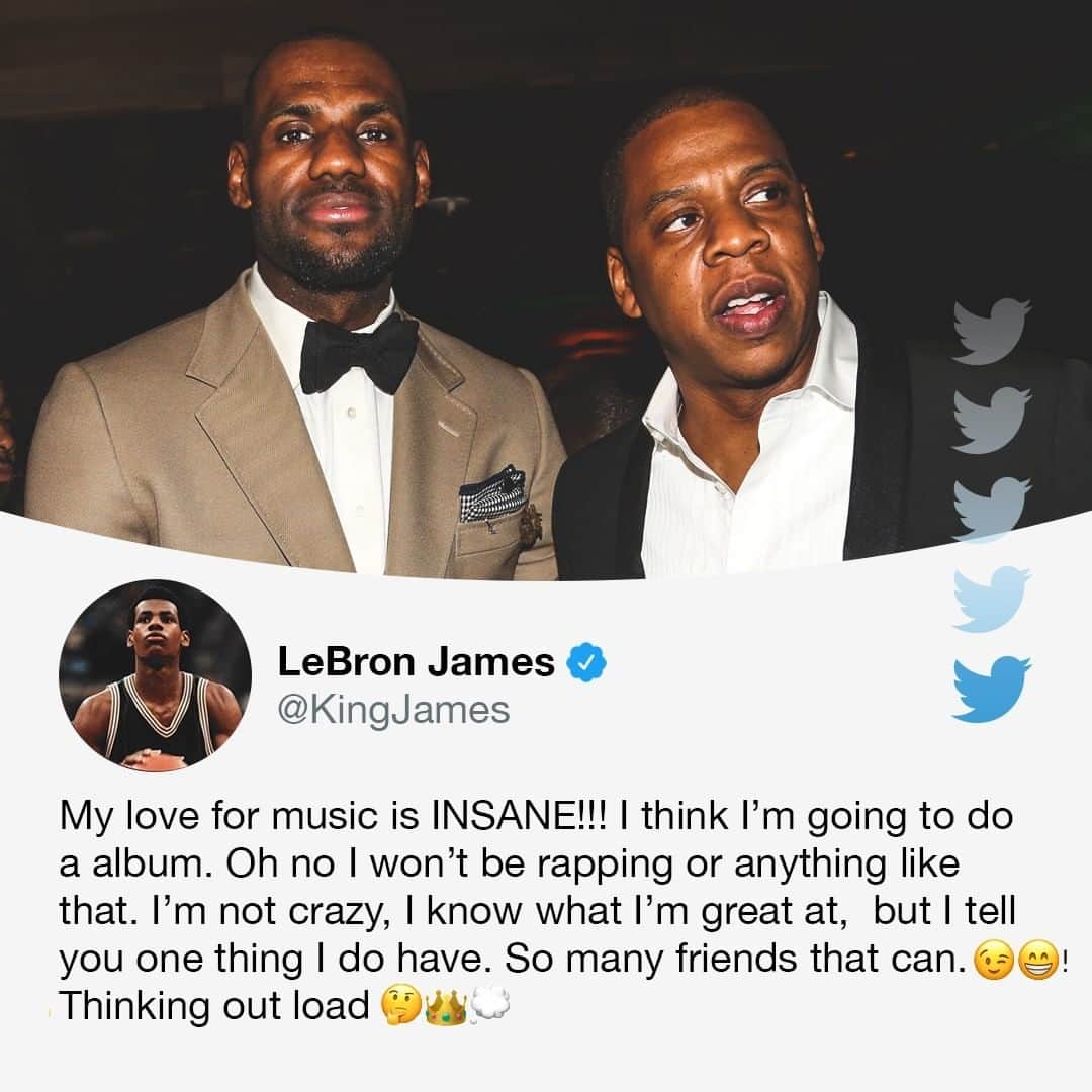 espnのインスタグラム：「Who would you want to see Bron make an album with? 🎶👑」