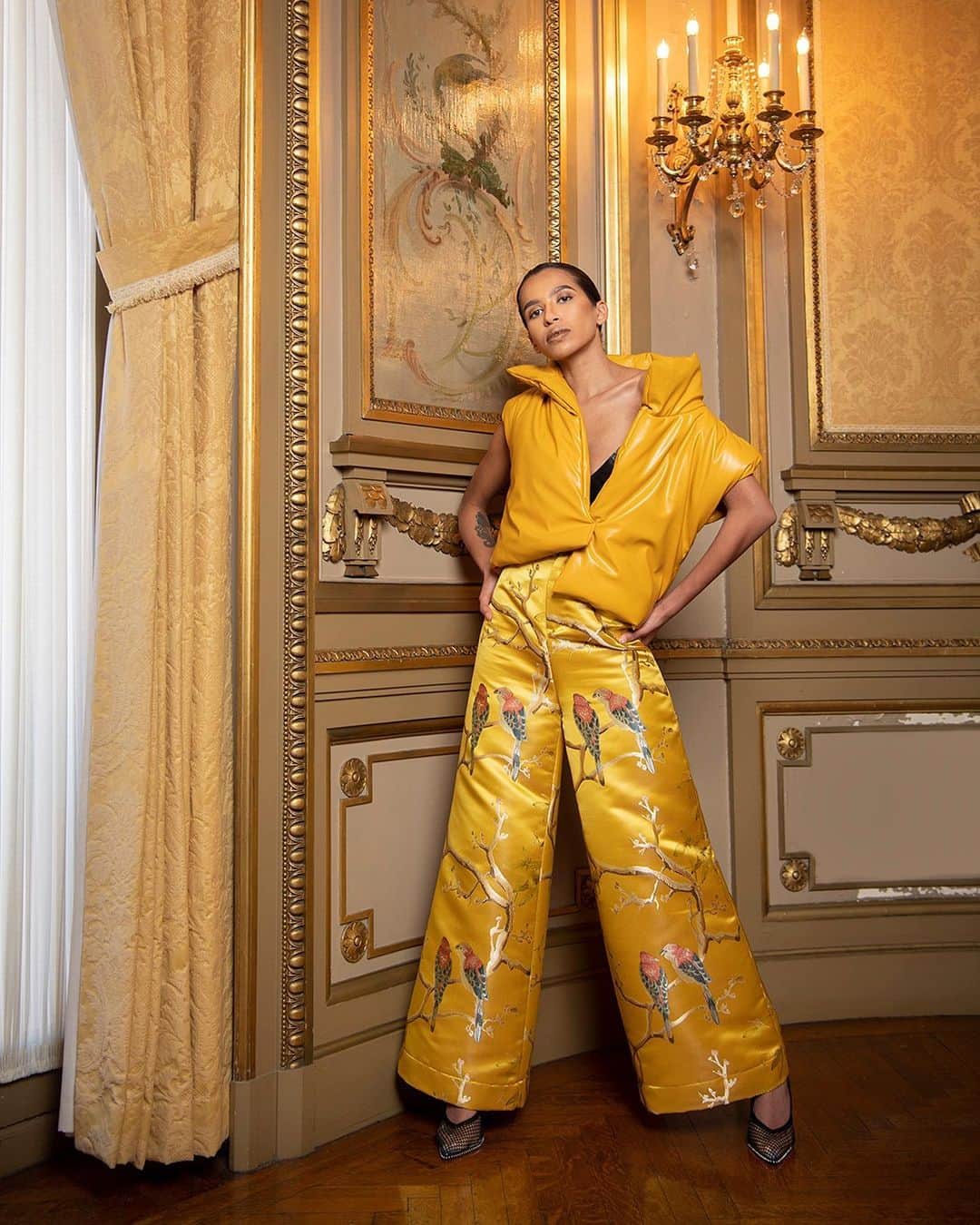 Fashion Weekのインスタグラム：「@dur_doux upping the pant game for Fall 2021. Take in all the details of their latest collection — dropped at @NYFW — at nyfw.com/back-of-house」