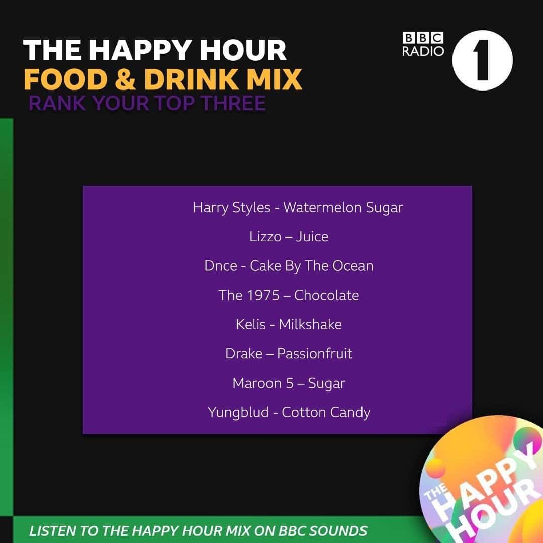 BBC Radioさんのインスタグラム写真 - (BBC RadioInstagram)「What's your order? 🍉🍬🍭🥤⁣ ⁣ Listen to the Happy Hour Mix in full on @bbcsounds」2月20日 21時00分 - bbcradio1