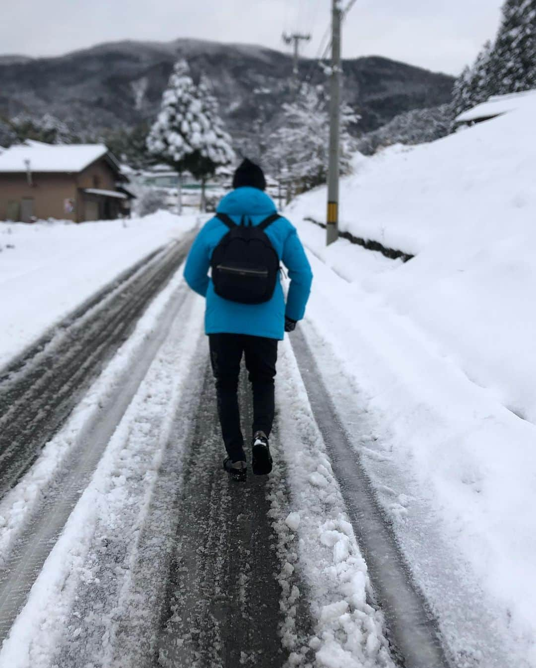 北野貴之のインスタグラム：「札幌離れたのに、また、また、雪になっちゃった。 京都山奥。  #京野菜#美味#家探し#漢弟子」