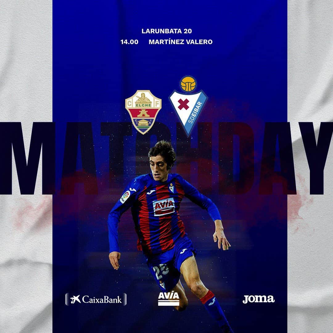 SDエイバルさんのインスタグラム写真 - (SDエイバルInstagram)「⚔️ PARTIDU EGUNA ⚔️ DÍA DE PARTIDO ⚔️ MATCH DAY  🏟️ Martínez Valero ⏰ 14:00 🆚 @elchecfoficial   #elcheeibar」2月20日 15時44分 - sdeibar