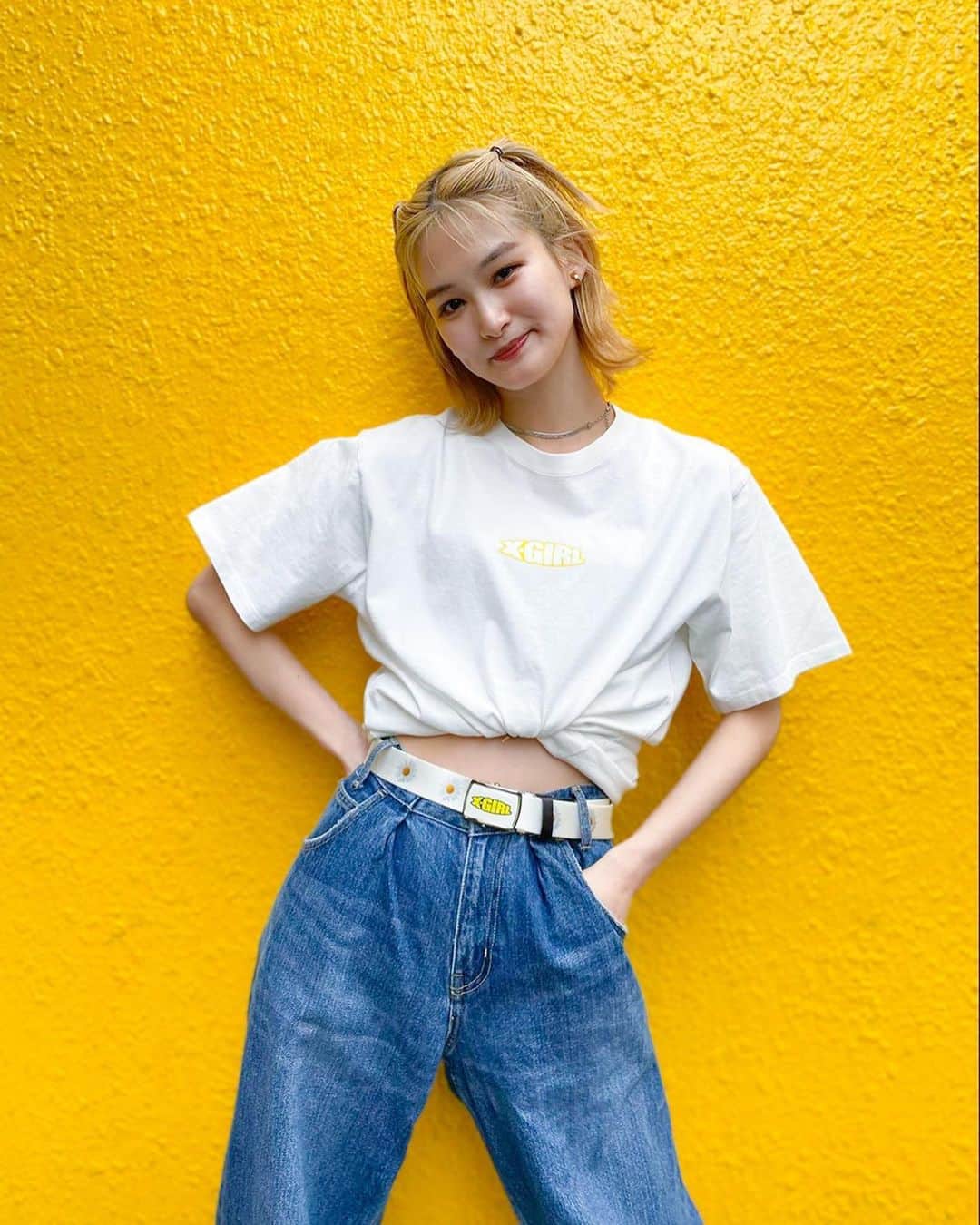 XGIRL_ootdのインスタグラム：「#xgirl_ootd @yunruty 166cm X-girl OSAKA STAFF ・ ------------------------ ・ ▪️DAISY S/S TEE¥5,000+TAX (SIZE :S)  ▪️WIDE TAPERDE PANTS ¥12,000+TAX (SIZE : M) ・ ------------------------ #xgirl #xgirljp #xgirlus #エックスガール」