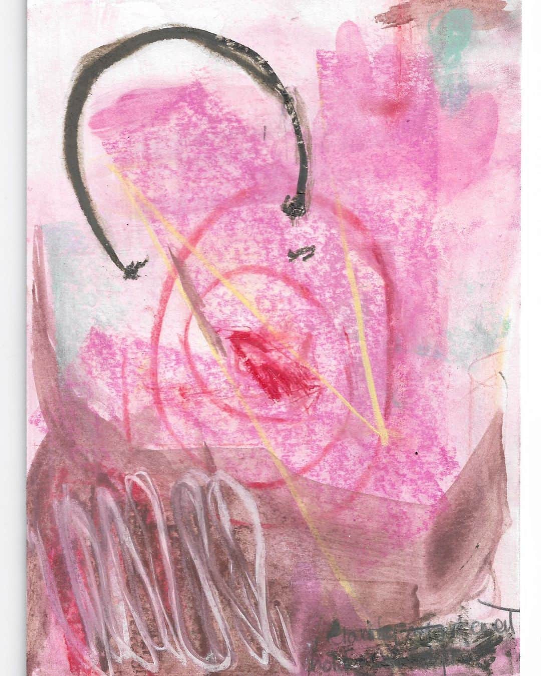 エミリー・スコットのインスタグラム：「Do it for pleasure, for anyone meant to find it. Made from soft pastels on watercolour ⠀⠀⠀⠀⠀⠀⠀⠀⠀」