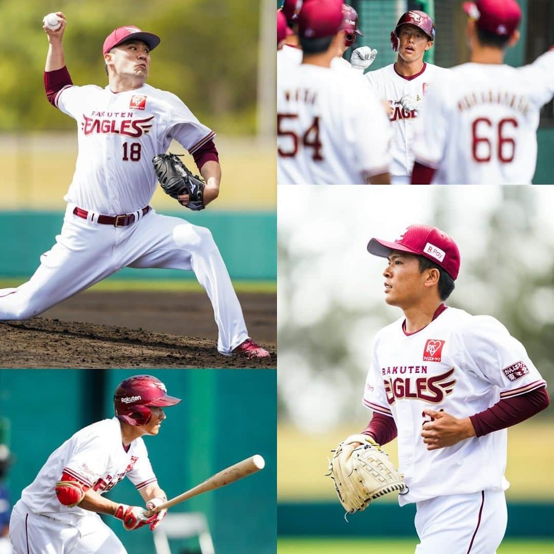 東北楽天ゴールデンイーグルスさんのインスタグラム写真 - (東北楽天ゴールデンイーグルスInstagram)「⚾️ 田中将大選手が日本球界復帰後初の実戦登板‼️‼️ ルーキーの早川選手と高田選手も上々の実戦デビュー✨✨✨ #rakuteneagles #一魂 #日本一の東北へ #田中将大 #小深田大翔  #辰己涼介  #早川隆久 #武藤敦貴  #瀧中瞭太  #渡邊佳明 #高田孝一  #写真もバイバーで」2月20日 19時28分 - rakuten_eagles