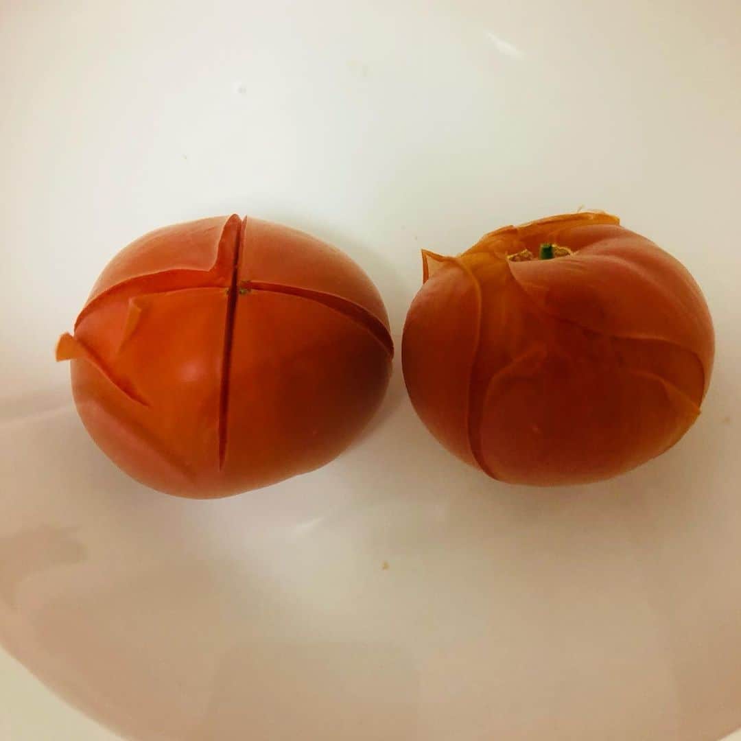 榎戸教子さんのインスタグラム写真 - (榎戸教子Instagram)「トマトの湯むき。 キーマカレーを作ります。」2月20日 20時23分 - noriko_enokido