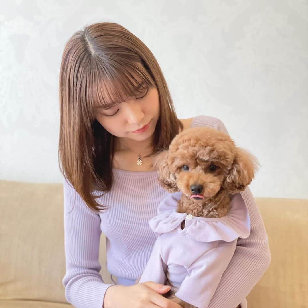 横山キラさんのインスタグラム写真 - (横山キラInstagram)「愛犬とリンクコーデ👯  #犬のいる暮らし #犬との暮らし #犬バカ部 #ファッション #リンクコーデ #おそろいコーデ #トイプードル #タイニープードル #ropepicnic  #jillbyjillstuart #犬の服  #犬とペアルック」2月20日 20時34分 - kira_yokoyama_