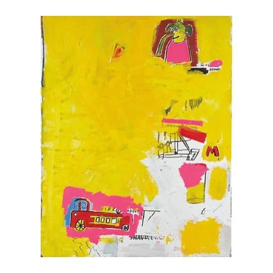 ティーバッグスさんのインスタグラム写真 - (ティーバッグスInstagram)「Pink Elephant with Fire Engine, 1984 ✨ Our spotlight on Black artists continues with Jean-Michel Basquiat whose neo-expressionist works captured the zeitgeist of the 1980’s New York underground scene, while commenting on social issues, power structures and systems of racism.  #JeanMichelBasquiat #ArtWeLove #MISAworld」2月21日 6時51分 - misa_losangeles